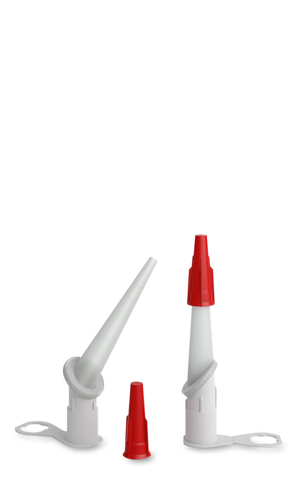 Nozzles for sealing and applying adhesives and sealants