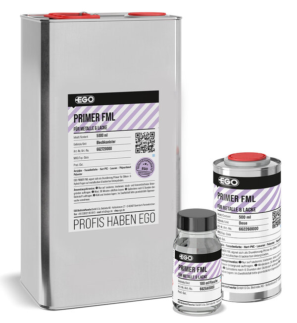 Primaire pour joints en silicone et hybrides sur surfaces m&eacute;talliques et peintes