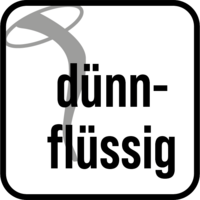 Material dünnflüssig eingestellt