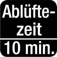 Ablüftezeit 10 Min.