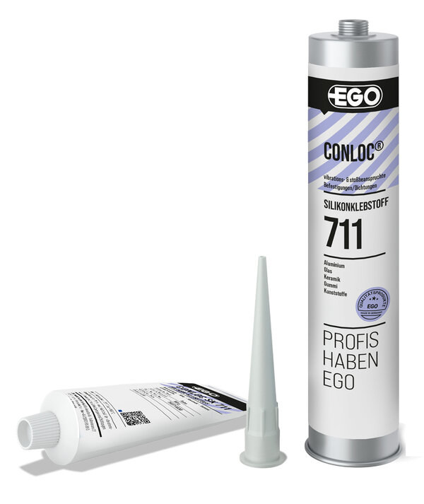 Silikon-Klebstoff f&uuml;r vibrationsbeanspruchte Befestigungen