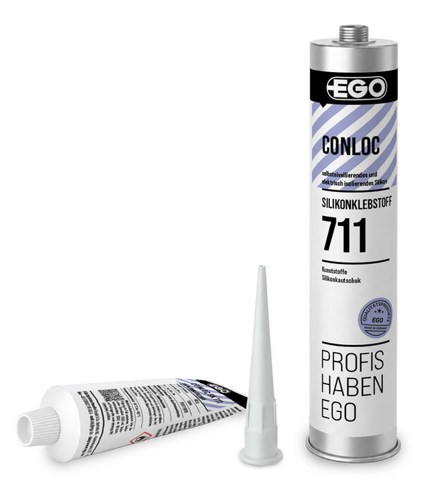 Silicone adhesive for vibration-loaded fastenings